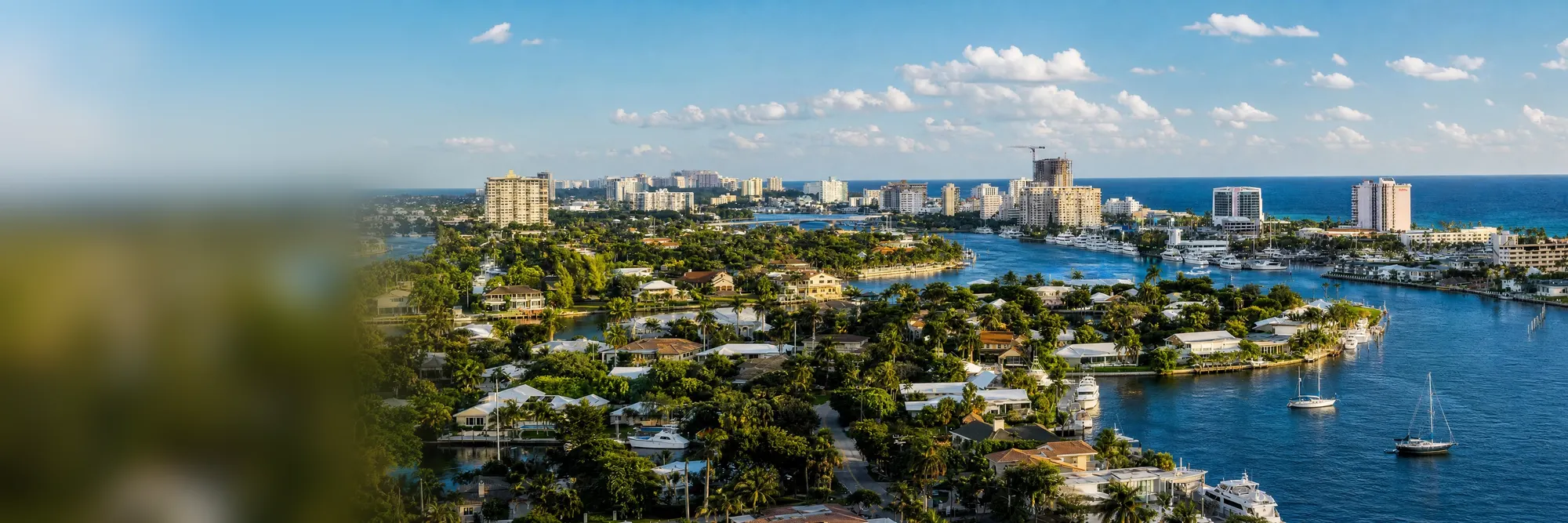 Fort Lauderdale from the air - the canals that give the city its shape.