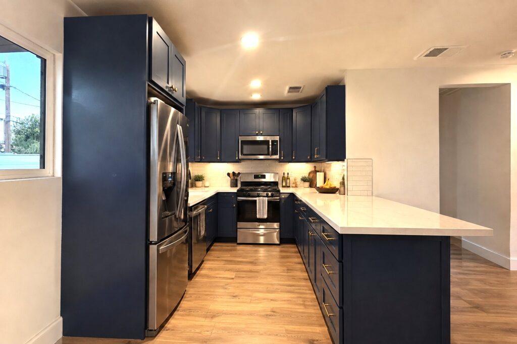After: Navy Kitchen Makeover