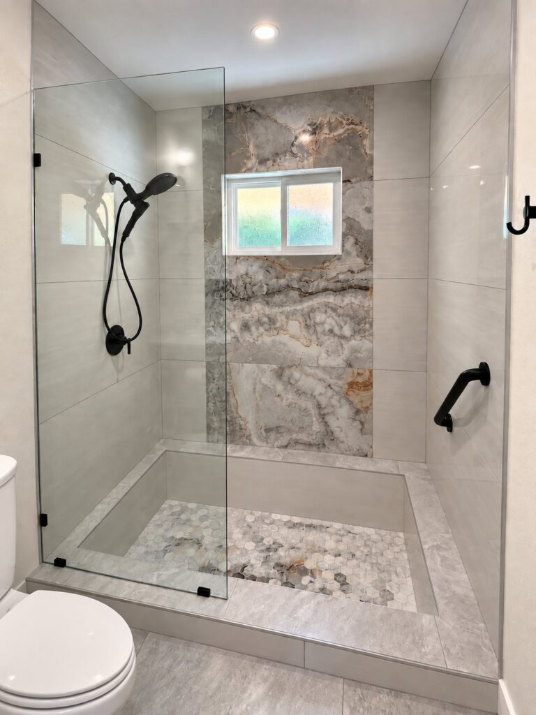 After: Walk-In Shower Build