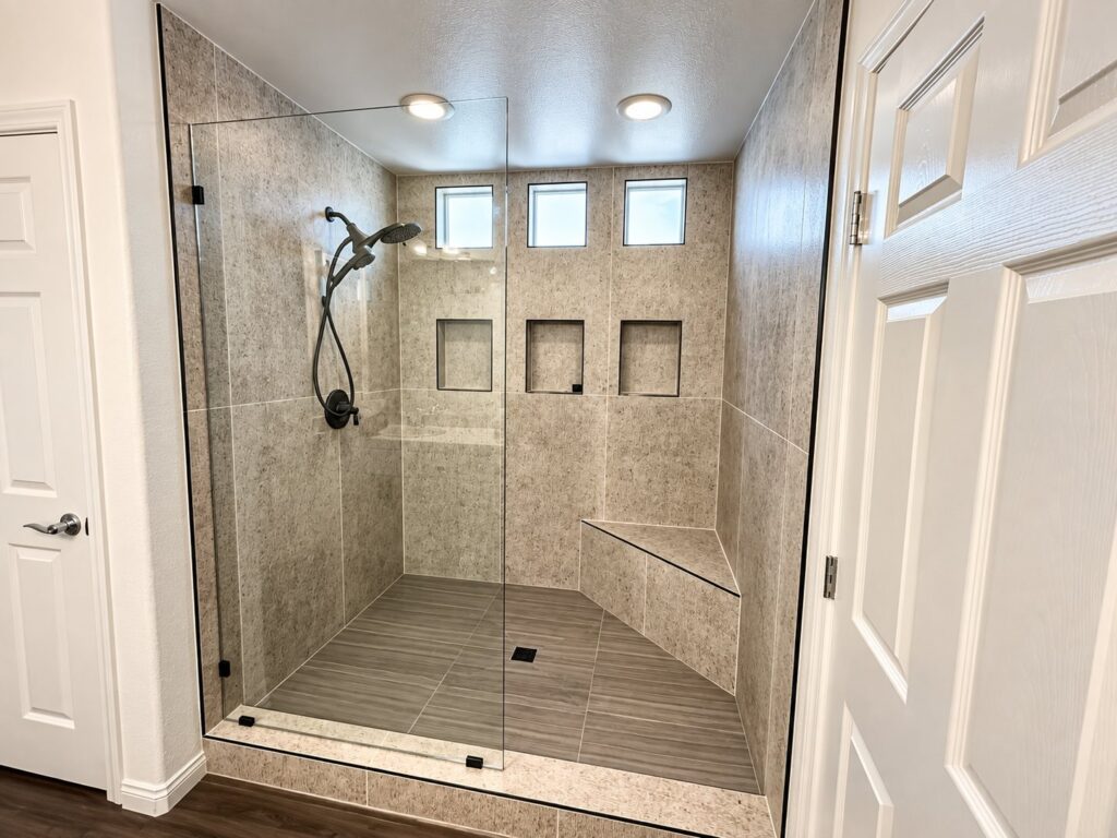 After: Three-Niche Walk-In Shower