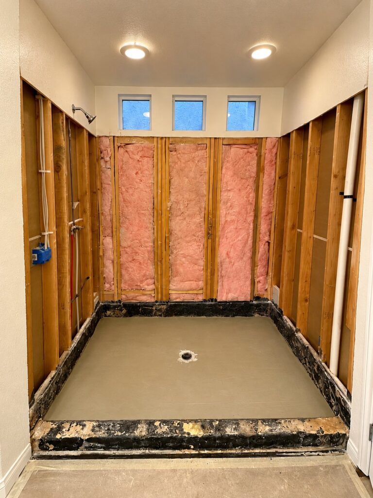 Before: Three-Niche Walk-In Shower