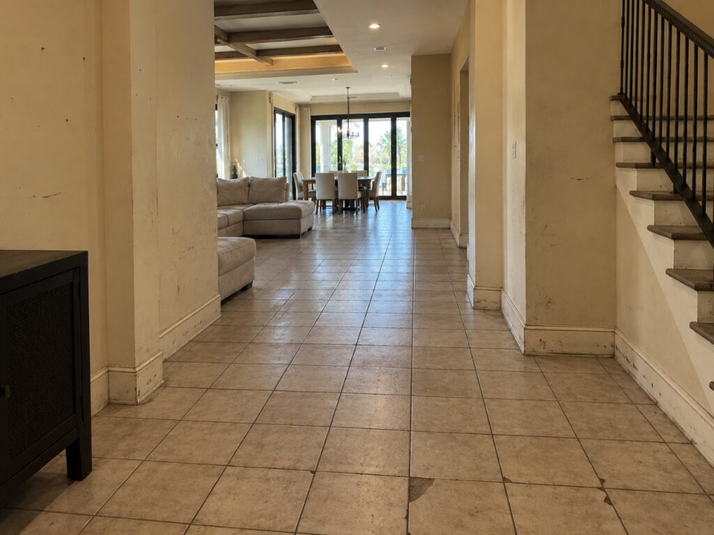 Before: Hallway & Entry Flooring