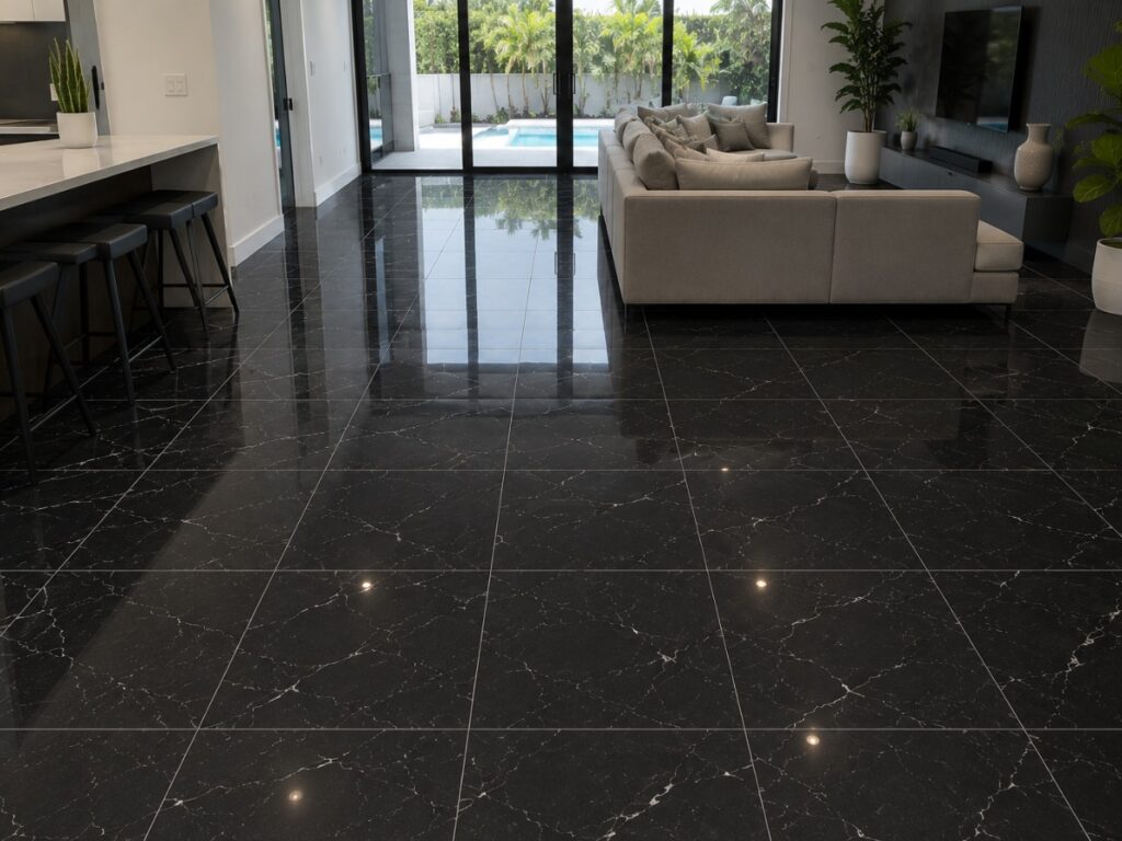 After: Polished Stone Floor