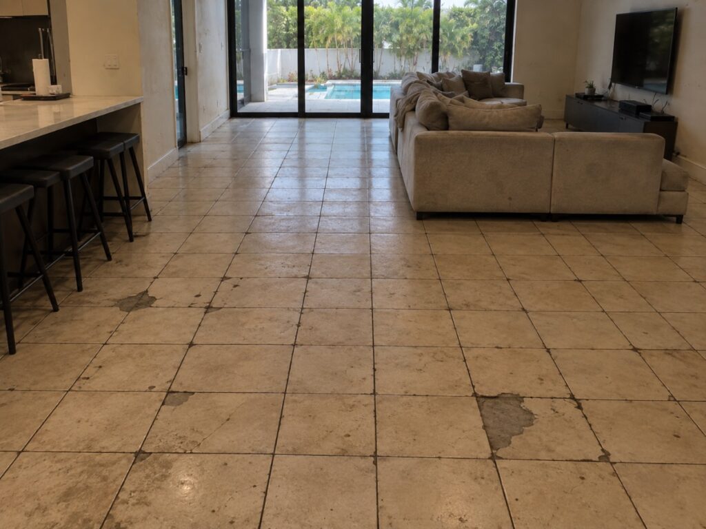 Before: Polished Stone Floor