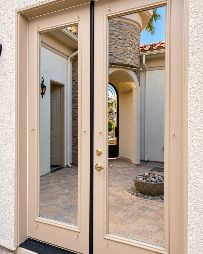 Exterior French doors with full glass panels