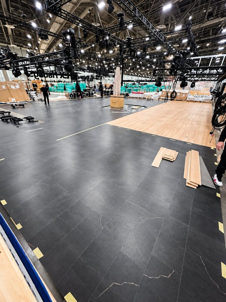 Large commercial floor installation in progress