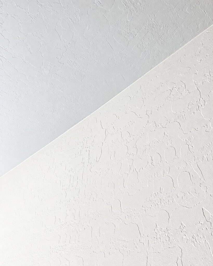 Freshly textured and painted wall surface